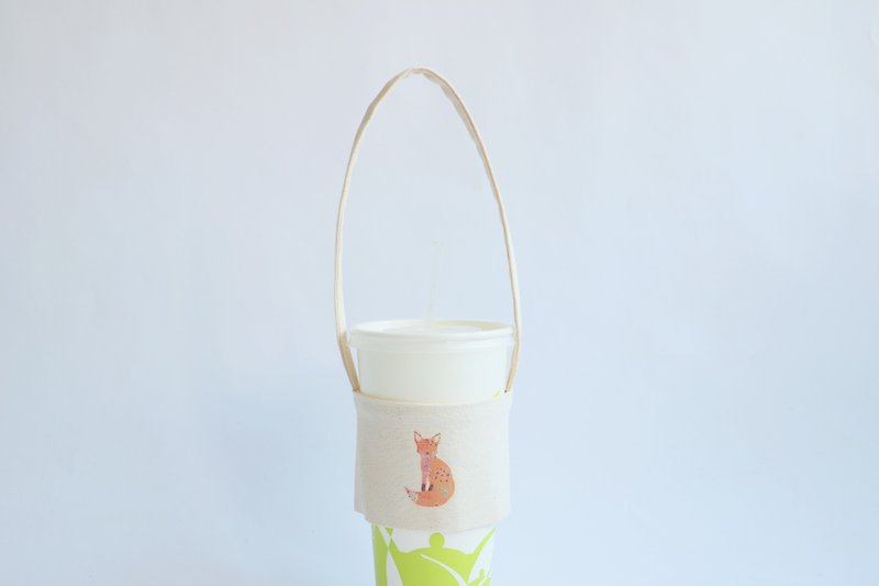 MaryWil緑色光バッグ飲料カップのセットモデル - 小キツネ - ドリンクホルダー - コットン・麻 多色