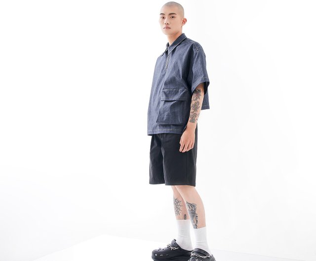 プリーツクロップドパンツ - ショップ the bugLab パンツ ユニ