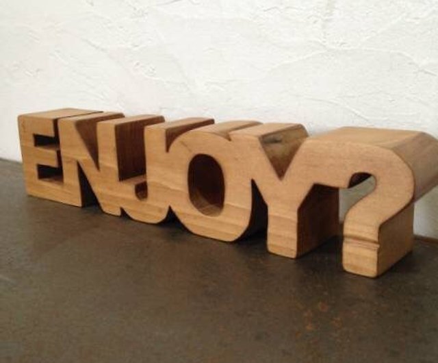 Limited Quantity Wooden Wood Object ENJOY Enjoy Object Signboard Wood Sign  Channel Letter Sign Letter - Shop 51WORKS / MADE IN JAPAN Items for Display  - Pinkoi