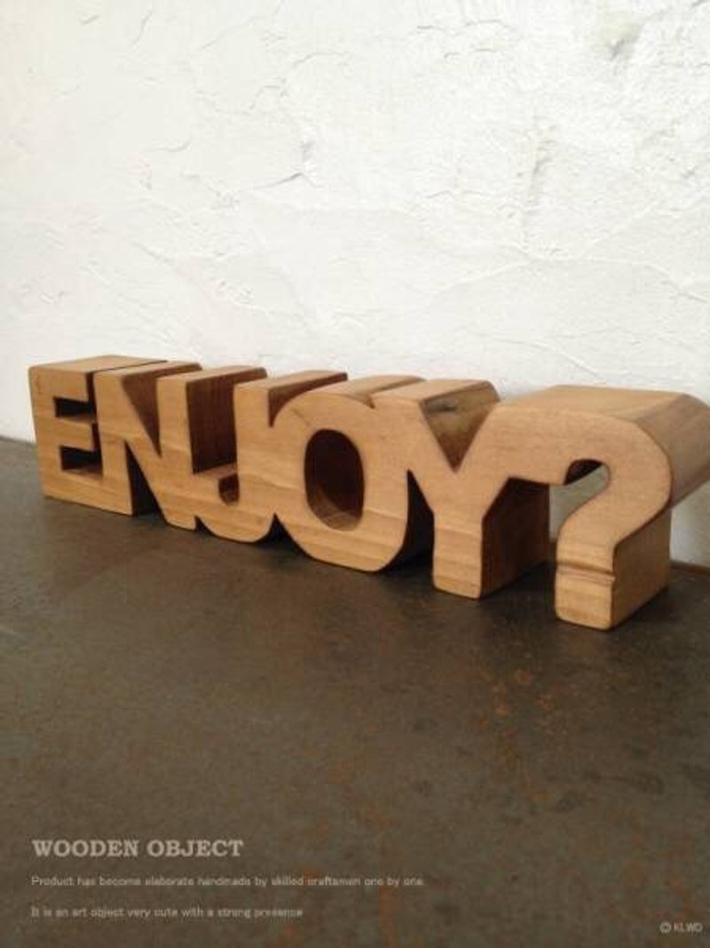 Limited Quantity Wooden Wood Object ENJOY Enjoy Object Signboard Wood Sign Channel Letter Sign Letter - Items for Display - Wood 