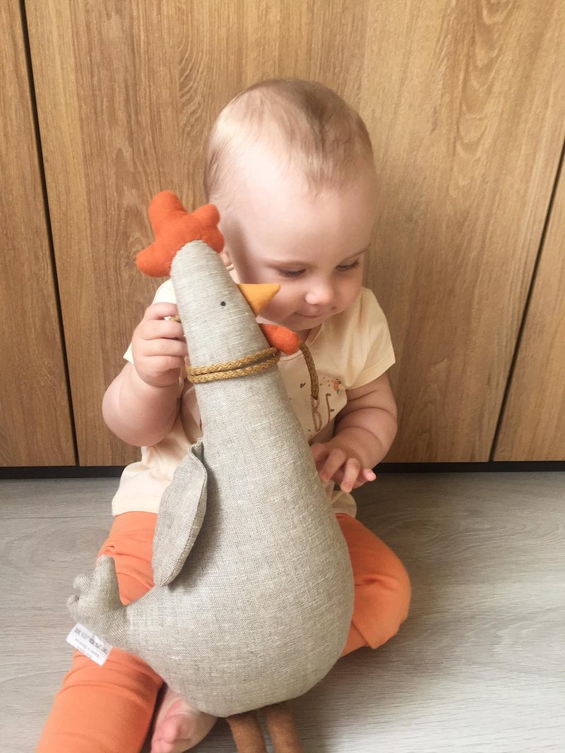 Chicken toys for kids, Chicken sleeper baby, Chicken baby toy, Baby animal toy - Kids' Toys - Eco-Friendly Materials Gray