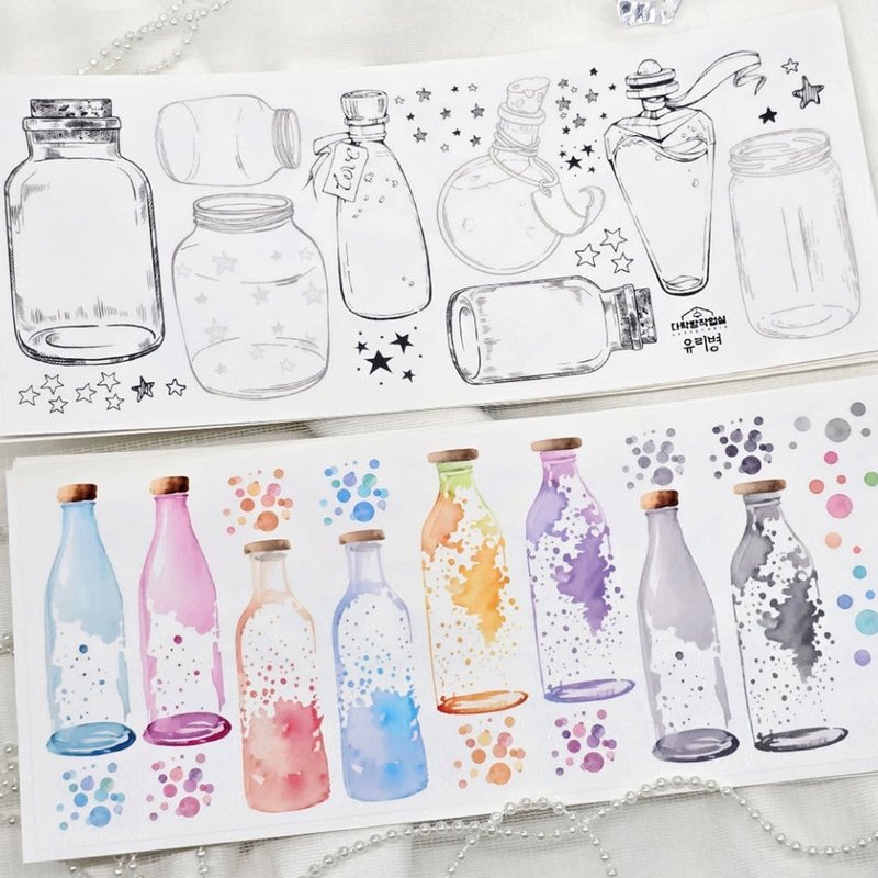 :Glass bottle: Matte Transparent sticker - 貼紙 - 其他材質 