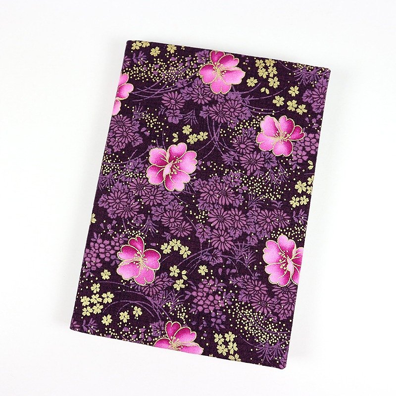 布書套 布書衣 -牡丹(紫) - 筆記本/手帳 - 棉．麻 紫色