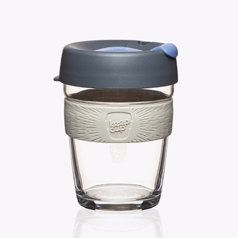 340cc [environmental] accompanying cup KEEPCUP (deep baking blue gray) Australia genuine KeepCup glass engraving accompanying coffee cup 12oz coffee mug - Other - Glass Gray