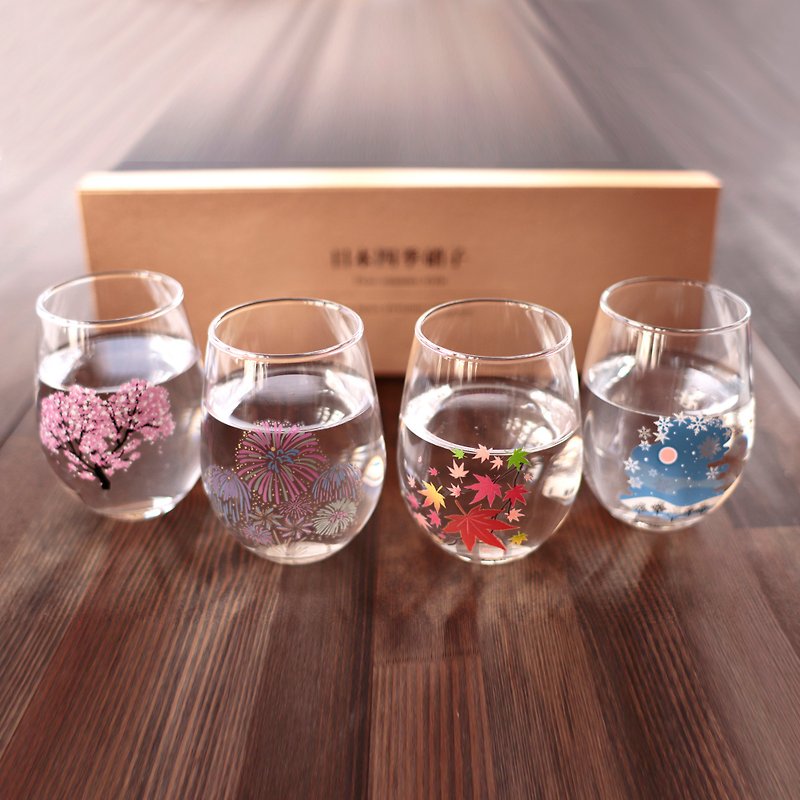 Cold feeling Japan four seasons free glass assortment - Cups - Glass Multicolor