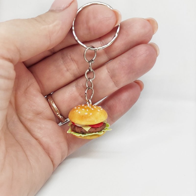 Keychain for keys, gift for him, gift for her, gift idea, fast food, mini food - 鑰匙圈/鑰匙包 - 黏土 
