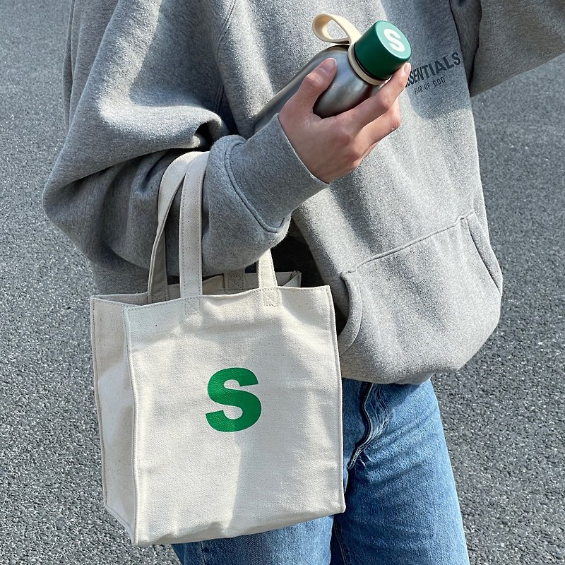 ผ้าฝ้าย/ผ้าลินิน กระเป๋าถือ - Stan&Co handbag/canvas bag/environmentally friendly lunch bag/AZ letter optional