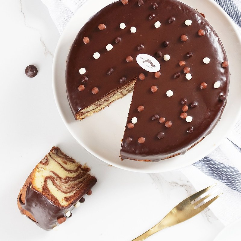 [] LeFRUTA Langfuマーブルチョコレートケーキお祝い/フェスティバルミ月/ 6インチ - ケーキ・デザート - 食材 ブラウン