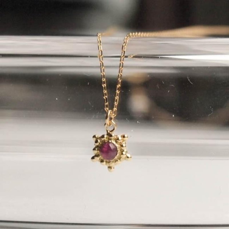 [Birthstone of July] star K18 necklace [FN118-7] - สร้อยคอ - โลหะ สีทอง