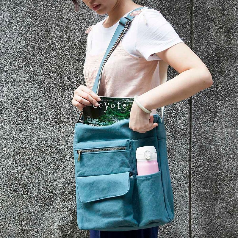 Mushroom Mogu / Canvas Bag, Tool Bag / Maker (Mountain Green) - Messenger Bags & Sling Bags - Cotton & Hemp Green