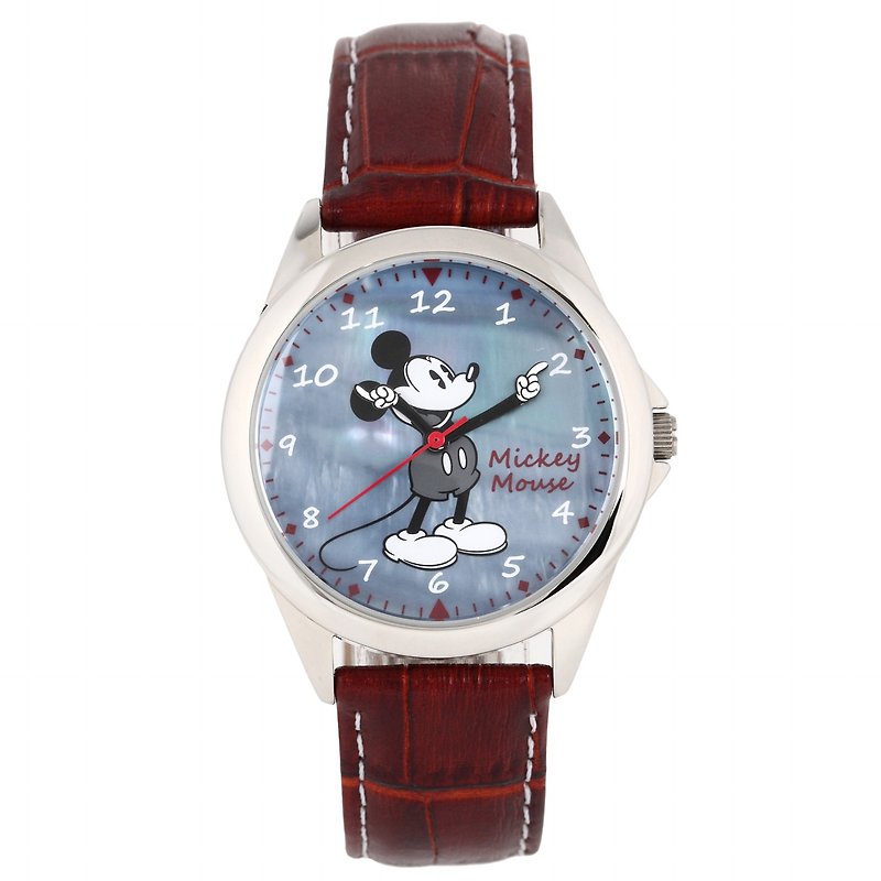 Adult Disney Watch Mickey Mouse Arm-shaped Needle Shell Dial 100 pieces with serial number - นาฬิกาผู้หญิง - โลหะ สีน้ำเงิน