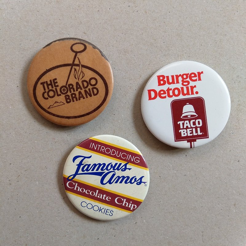 โลหะ เข็มกลัด/พิน ขาว - American badge | Antique commemorative badge pins of well-known American restaurant brands