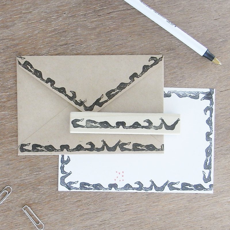 Handmade rubber stamp Hip line - ตราปั๊ม/สแตมป์/หมึก - ยาง สีกากี