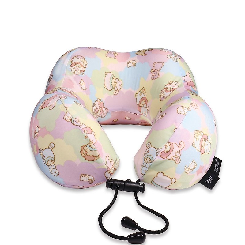 Murmur travel neck pillow - Gemini Panda | U-shaped neck pillow recommended (with storage bag) - หมอนรองคอ - เส้นใยสังเคราะห์ สึชมพู