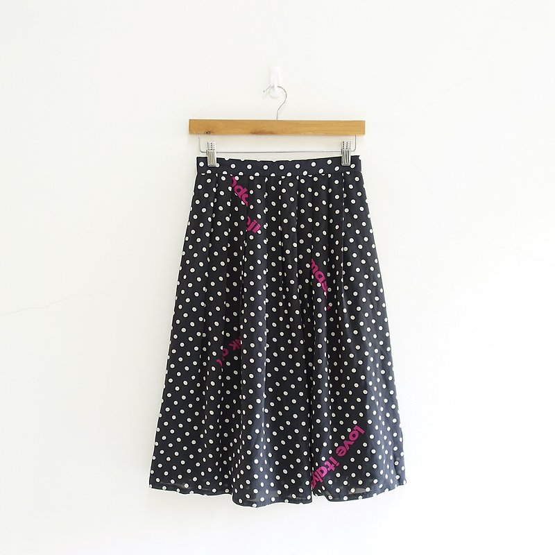 │Slowly│Pink-girl Dot-Vintage Dress│vintage.Retro.Art - Skirts - Polyester Multicolor