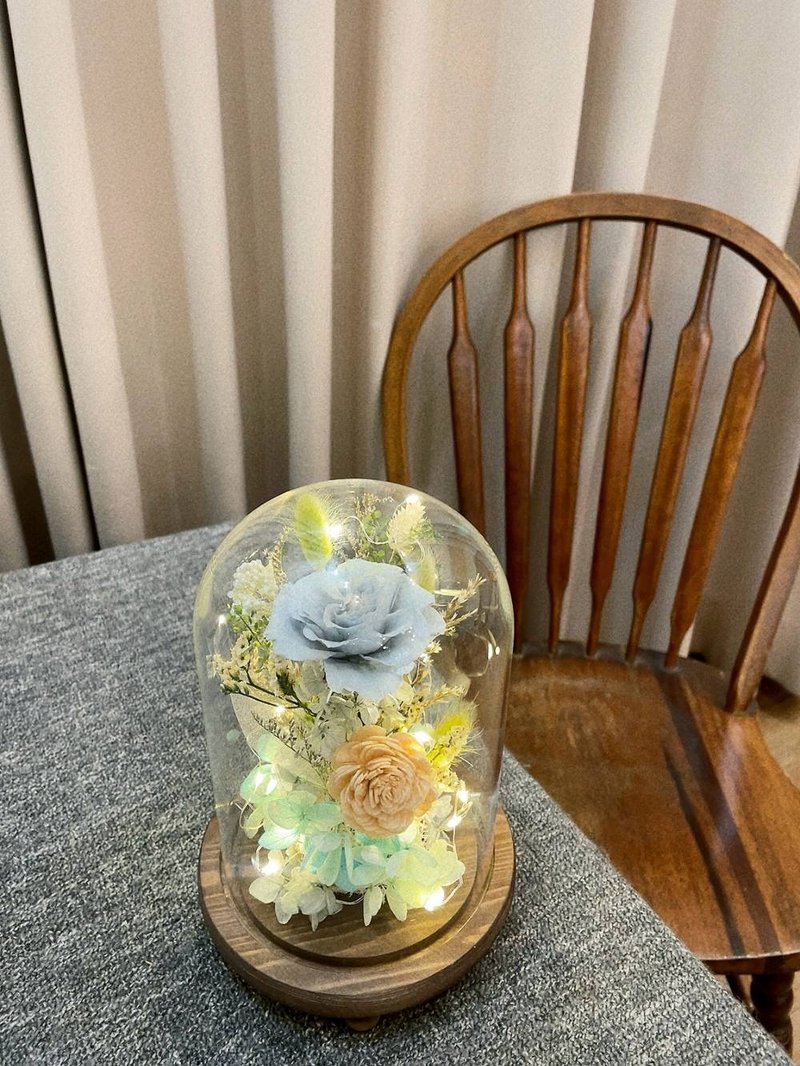 玻璃花罩【冰藍】玻璃花盅 情人節花禮 生日花禮 開幕 新居 - 乾燥花/永生花 - 植物．花 