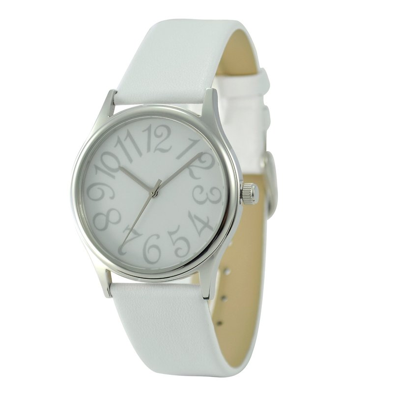 Grey Bold Numbers Watch Red Strap - Free shipping worldwide - Women's Watches - Other Metals Gray