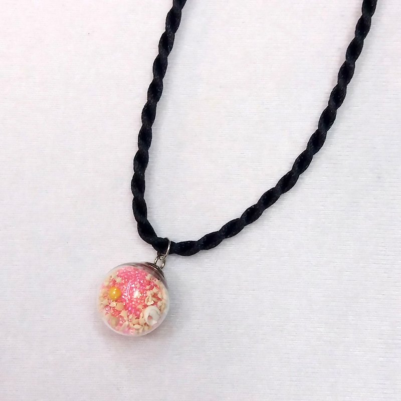 Dream Baby Star Sand Ball Necklace (Pink/Flower) - Necklaces - Glass Pink