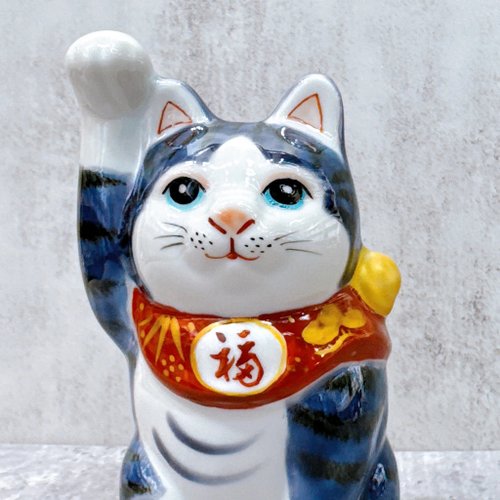 九谷焼招き猫 | 九谷焼青九谷4号 - ショップ ourlittlezoneluckycat