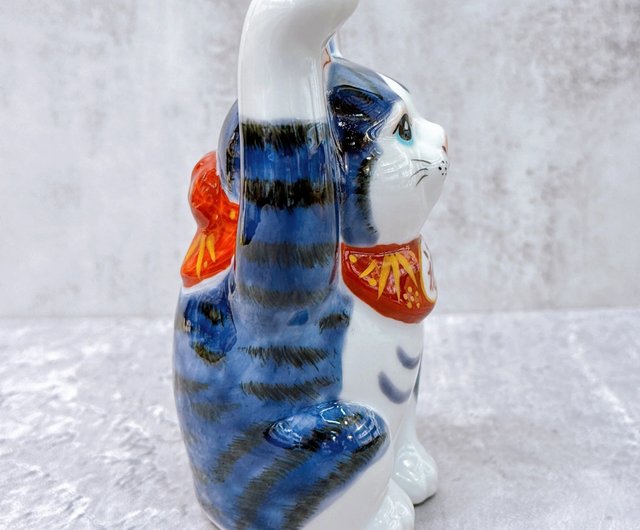 招き猫 陶器　九谷焼手書き4号高さ13.5cm 招き猫 陶器 九谷焼手書き4号高さ13.5cm 招き猫 陶器 九谷焼
