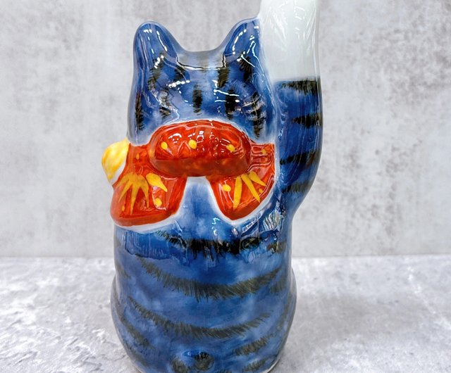招き猫 陶器九谷焼色盛り上げ高さ29cm 楽天市場】招き猫(左：千客万来) ／九谷焼9号(高さ29cm) 盛