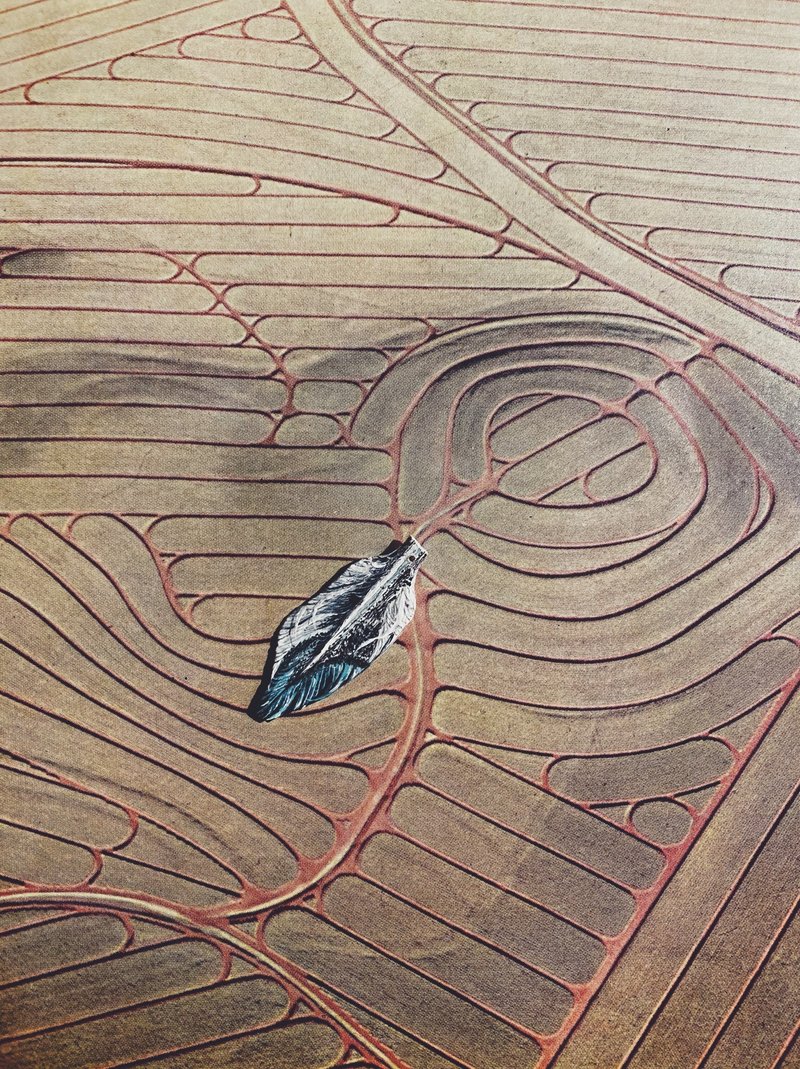 木刻手繪墜飾 - 羽毛 - 其他 - 木頭 綠色