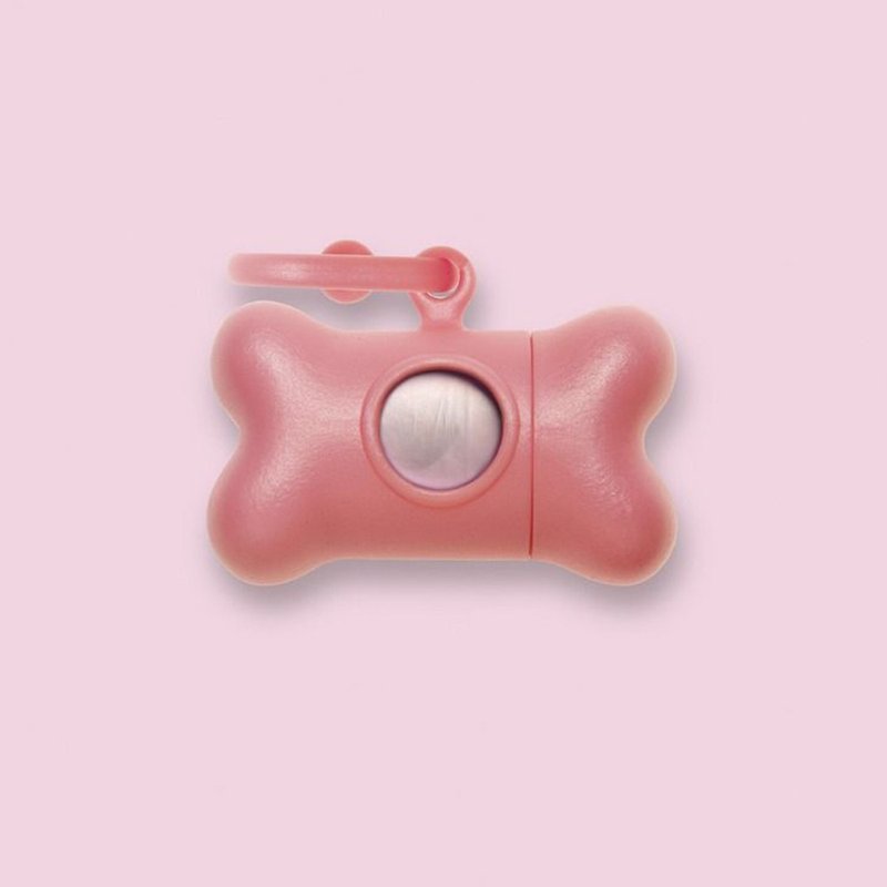 Cute dog bone poo bag storage box (pink) - Cleaning & Grooming - Plastic Blue