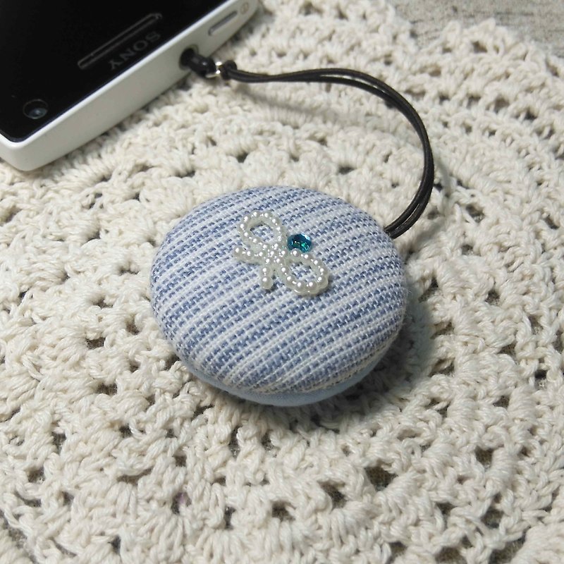 Chomii. Macaron strap rub the screen series headphone plug Blue Dream - Charms - Cotton & Hemp Blue