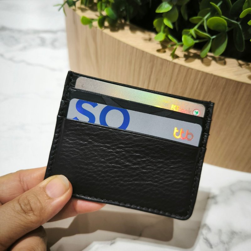 C006 Card Case Wallet - Black - Genuine leather - 皮夾/長短夾/錢包 - 真皮 黑色