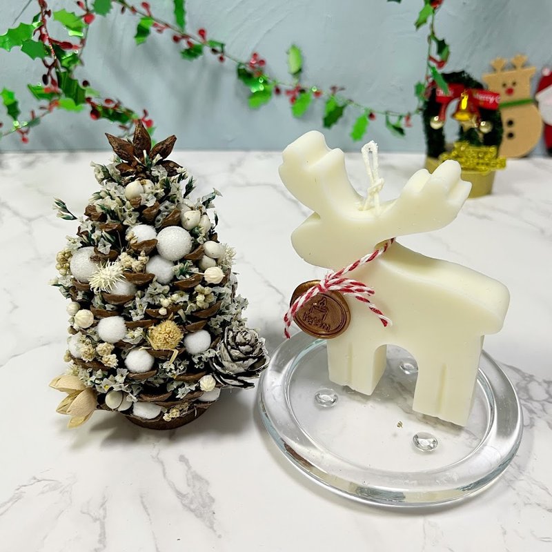 【聖誕禮盒】 Christmas Set 聖誕套裝 - C - 香氛蠟燭/燭台 - 蠟 白色