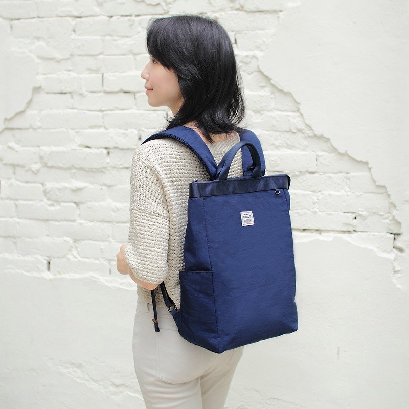 Prudence Portable Backpack(14'' Laptop OK)-Dark blue_100448 - กระเป๋าเป้สะพายหลัง - วัสดุกันนำ้ สีน้ำเงิน