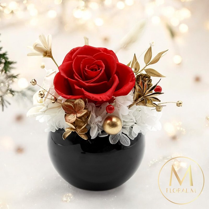 High-end red velvet red rose eternal flower gift (free 5ml fragrance oil) - Dried Flowers & Bouquets - Plants & Flowers Black