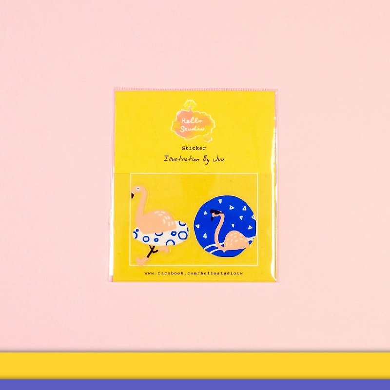 Flamingo Holiday│Dry transfer sticker - Stickers - Paper 