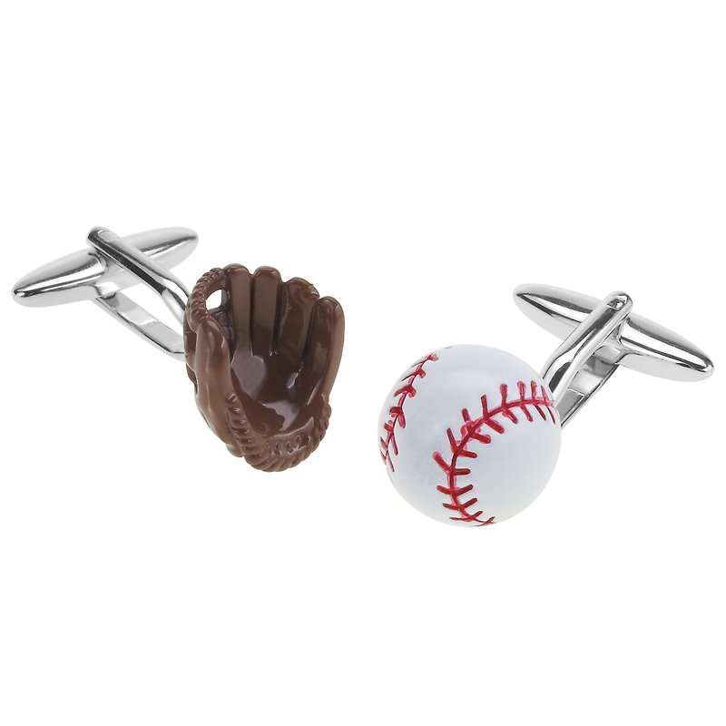 Baseball Glove Mitt and Ball Cufflinks - Cuff Links - Other Metals Multicolor