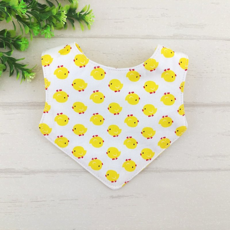 Chicken Po-2 color is optional. Newborn double-sided bib (up to 40 embroidery name) - Bibs - Cotton & Hemp Yellow