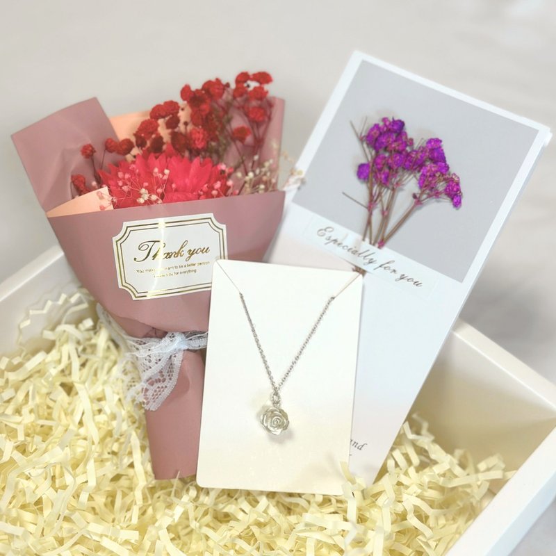 Flower Path Whisper Gift Box/Flower Necklace/Sterling Silver Necklace/Necklace Gift Box/Mother’s Day Gift - สร้อยคอ - เงิน สีเงิน