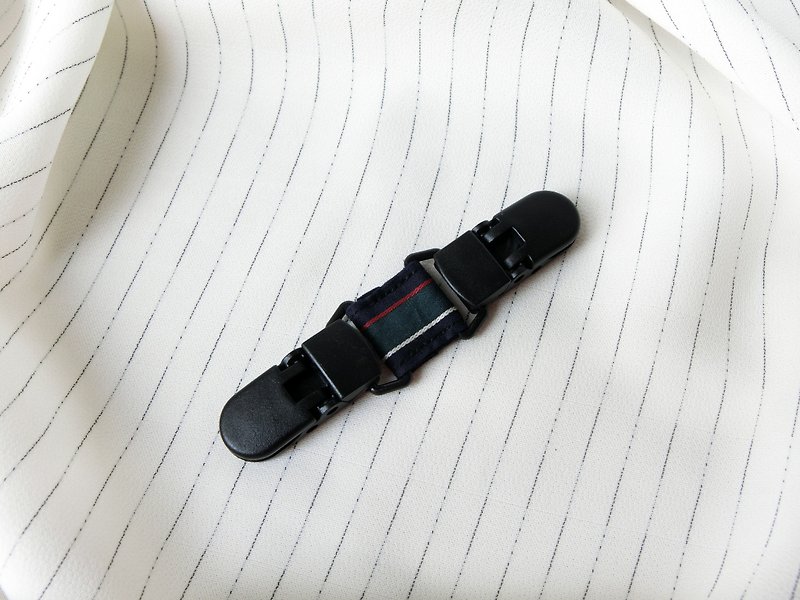 Mini College - Double handkerchief clip - ผ้ากันเปื้อน - ผ้าฝ้าย/ผ้าลินิน สีดำ