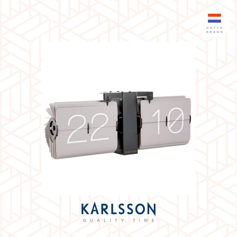 Karlsson, Flip clock No Case grey, black stand灰色翻頁黑色座 - 時鐘/鬧鐘 - 其他金屬 灰色
