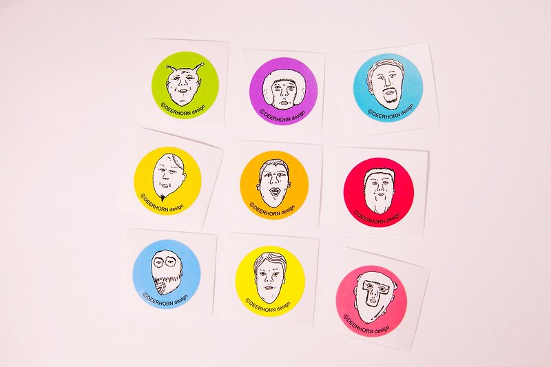 Deerhorn design / antler stranger stickers 9 into a set - Stickers - Paper Multicolor