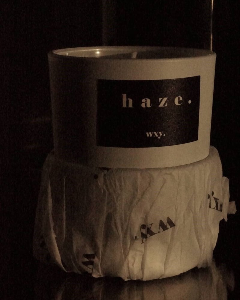 【英國 wxy】經典mini蠟燭- haze. 廣藿香 & 麻 /95g - 香氛蠟燭/燭台 - 玻璃 黑色