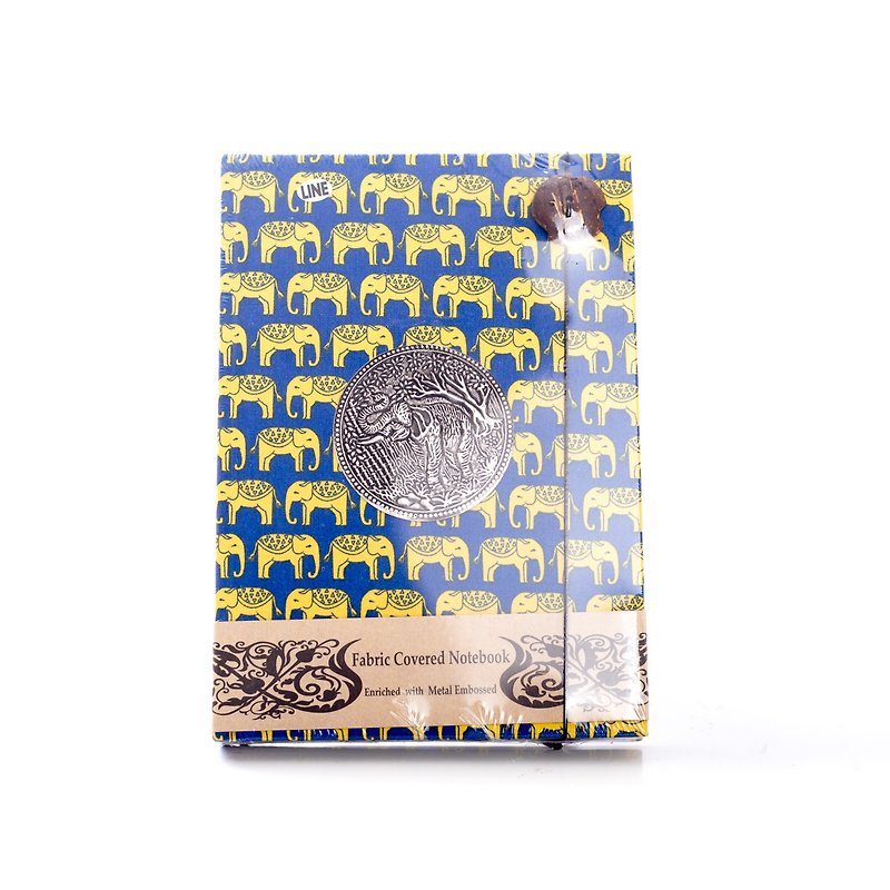 Elephant Febric Handmade Note Book - Pencil Cases - Thread Blue