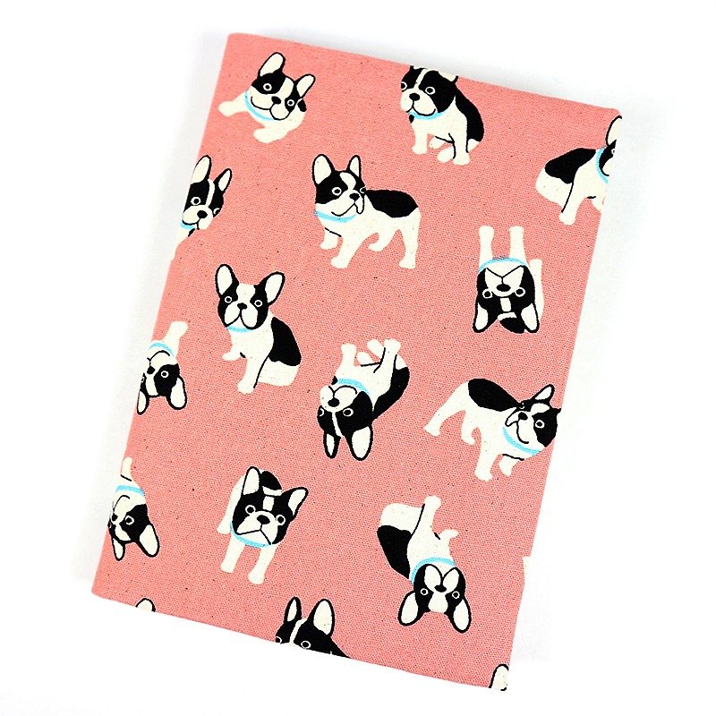 Mom cloth book slipcase cloth clothing manual - Bulldog (powder) - Notebooks & Journals - Paper Pink