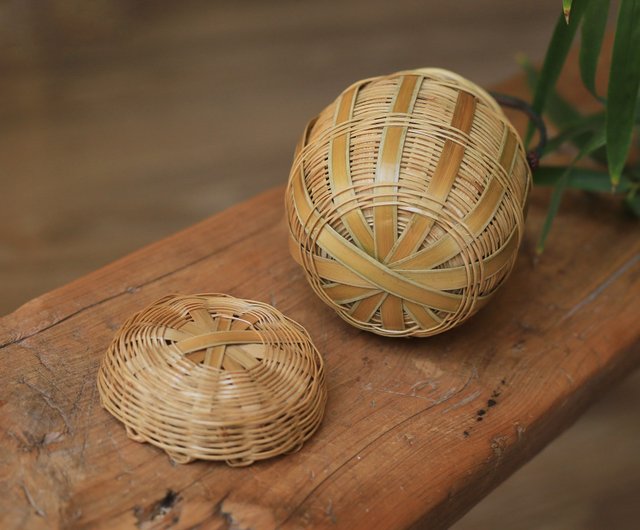竹編みシリーズ | 編み込み蓋付きミニ竹組紐、保存瓶、調味料瓶