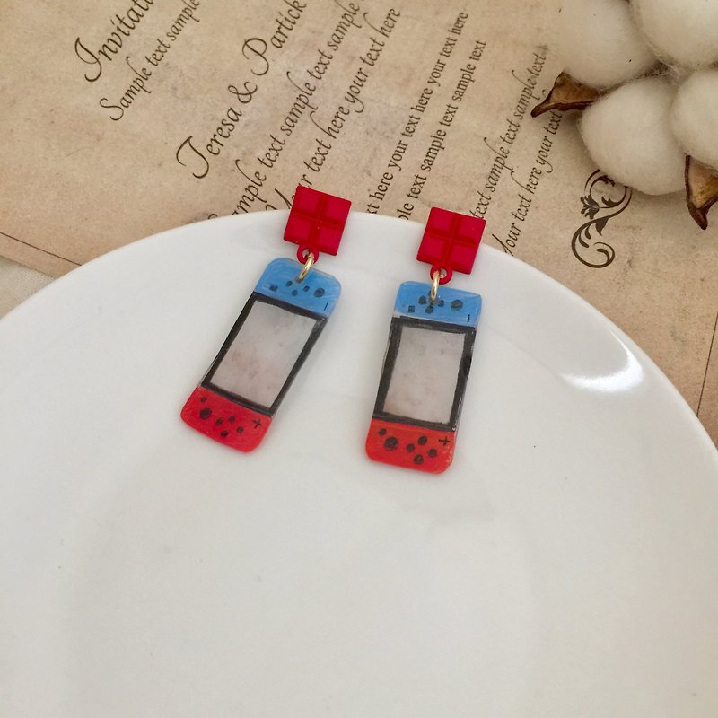 Game consoles s925 Silver needle earrings Clip-On - Earrings & Clip-ons - Resin 