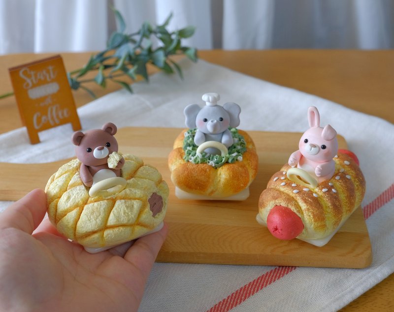 Animal bread pull-back car clay material package online teaching video & handmade DIY / parent-child - อื่นๆ - ดินเหนียว 