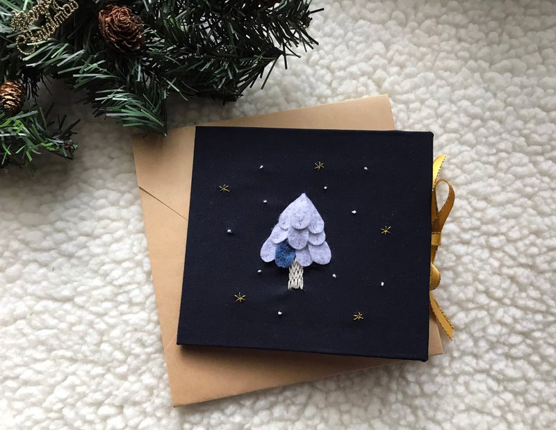 下雪的聖誕夜 手工卡片 聖誕卡 萬用卡 Christmas card 灰色 - 卡片/明信片 - 其他材質 多色