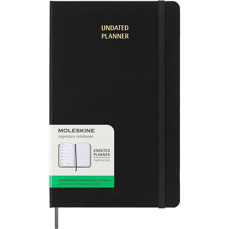 MOLESKINE Timeless Weekly Diary Hard Shell L-shaped Black Gold - Notebooks & Journals - Paper Black