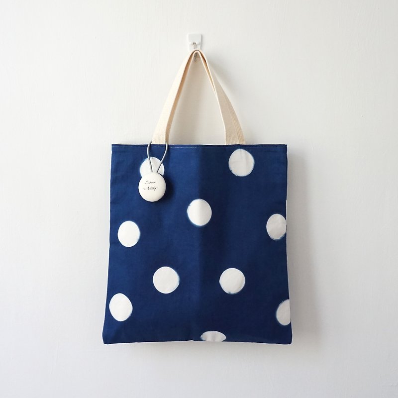 S.A x Macaron, Indigo Dye Handmade Canvas Handbag