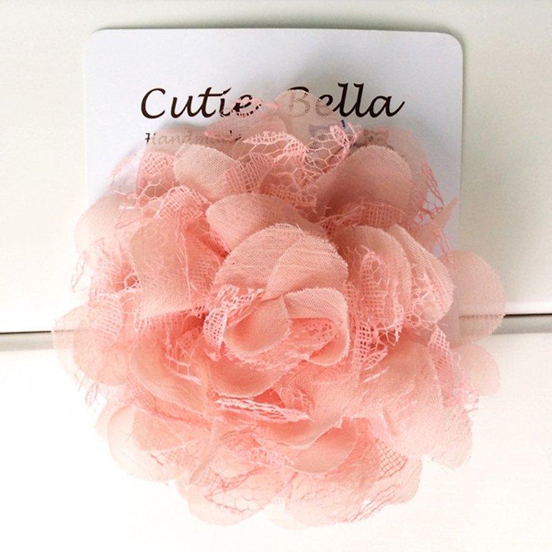 Cutie Bella Handmade Hair Accessories All-Inclusive Cloth Lace Camellia Lace Camellia Hairpin-Coral - Hair Accessories - Polyester 
