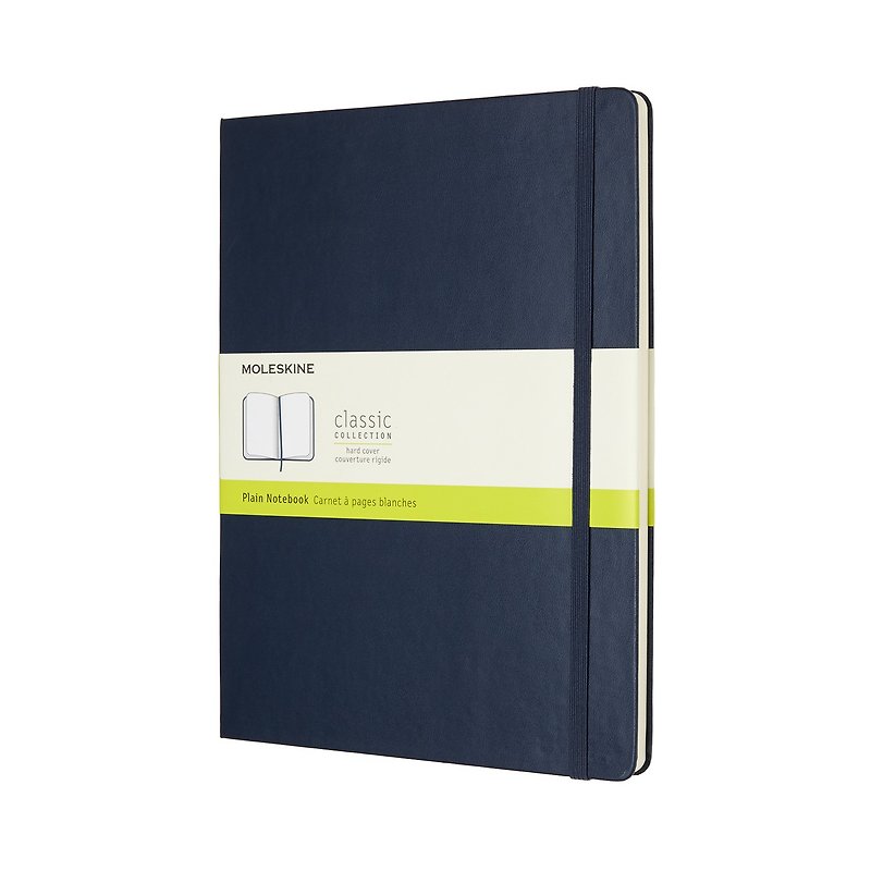 MOLESKINE Classic Royal Blue Hard Case Notebook XL Blank - Hot Stamping Service - สมุดบันทึก/สมุดปฏิทิน - กระดาษ สีน้ำเงิน